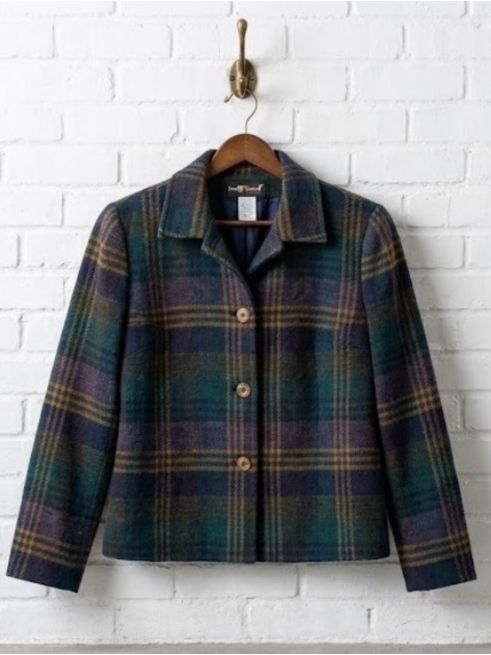 Sag Harbor Plaid Wool Button-Front Jacket